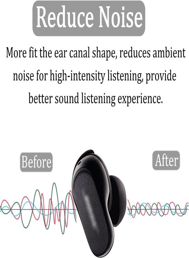 ALXCD Foam Eartips Compatible with Bose QuietComfort Earbuds II 2022 New, 6 Pairs L Sizes Soft Memory Foam Ear Tips, Compatible with Bose QuietComfort Earbuds ii 2022, Black L - Image 3
